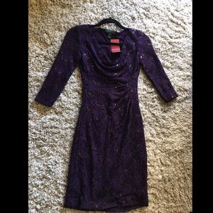 Ralph Lauren Deep Purple Lace Dress
